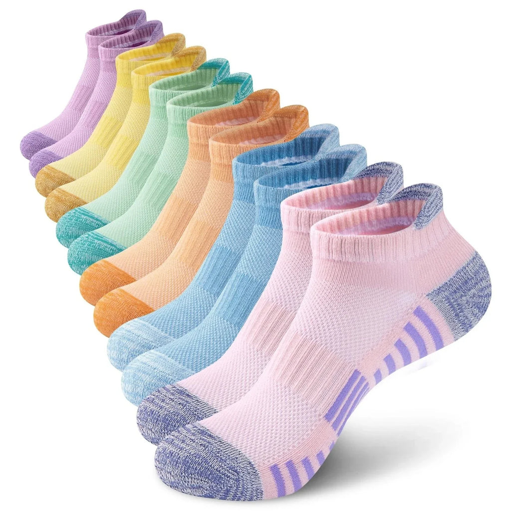 6 Pairs Ankle Socks for Women, Athletic Running Cotton Comfort Cushioned Spor