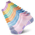 6 Pairs Ankle Socks for Women, Athletic Running Cotton Comfort Cushioned Spor