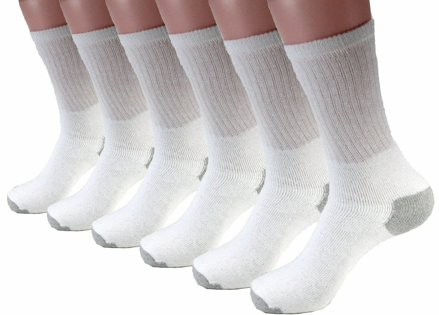 New 12 Pairs Mens White Solid Sports Crew Socks Cotton USA Long