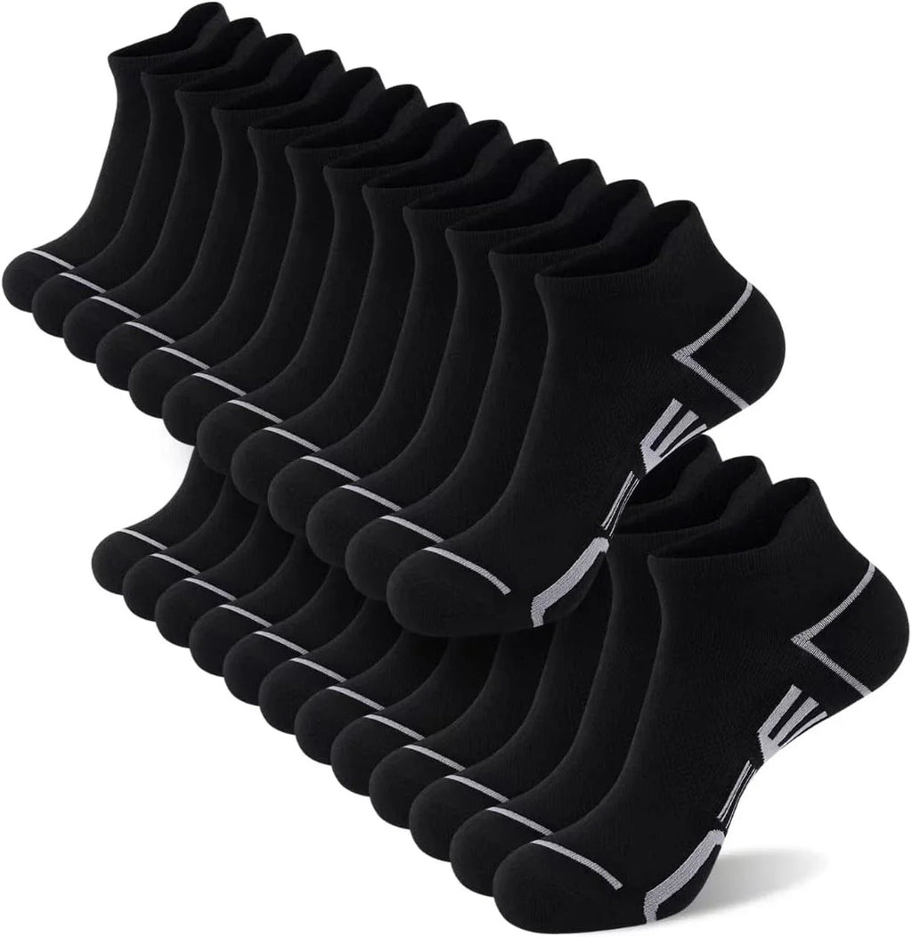 12 Pairs Mens Ankle Socks Athletic Casual Low Cut Short Socks for Men With